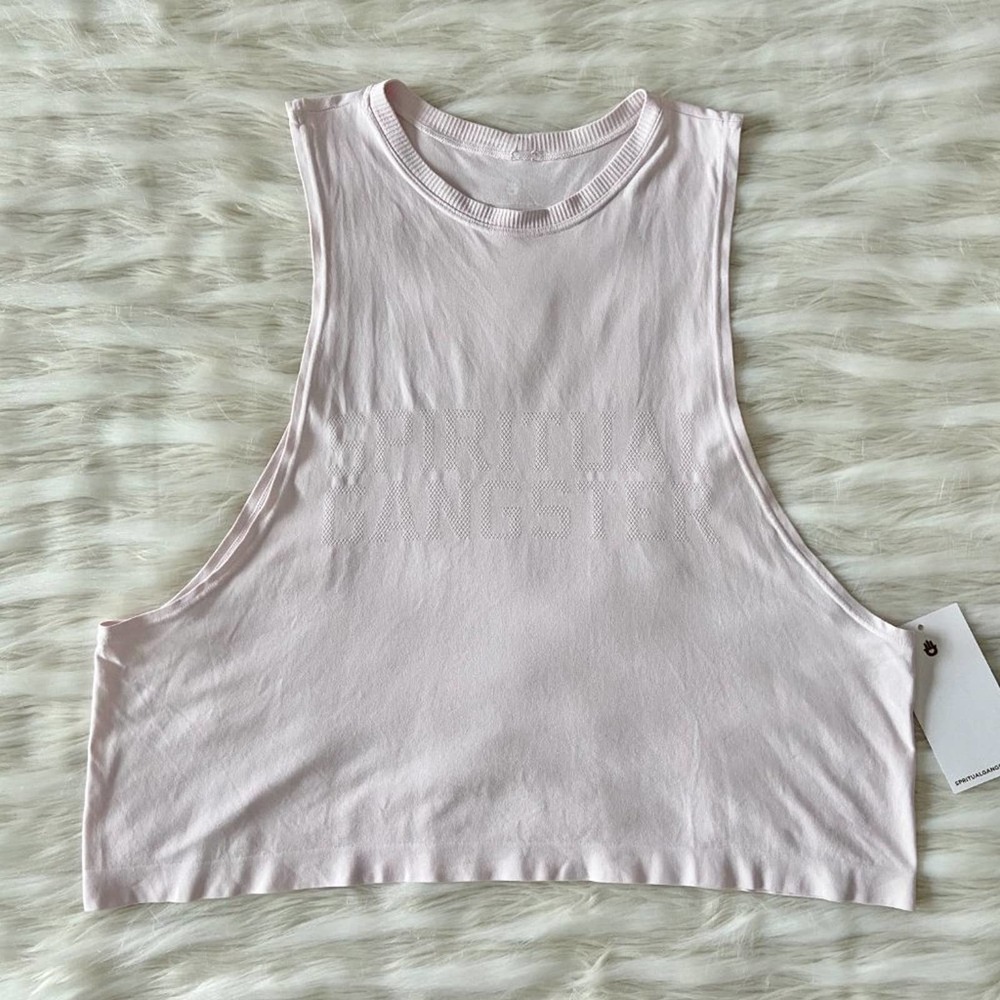 Spiritual Gangster Light Pink Supernova Tank Top Sz S